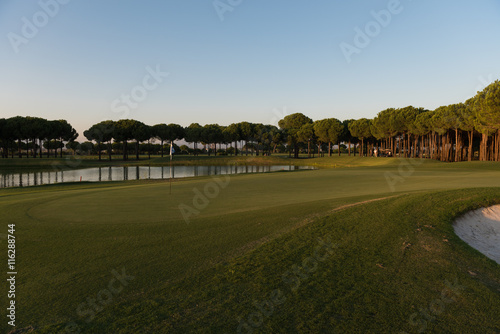 golf course on sunset