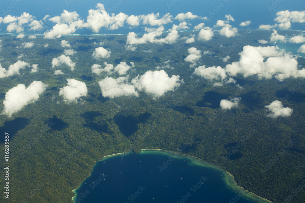 The islands of Indonesia from above  