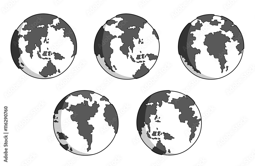 Obraz premium white and grey earth movement set