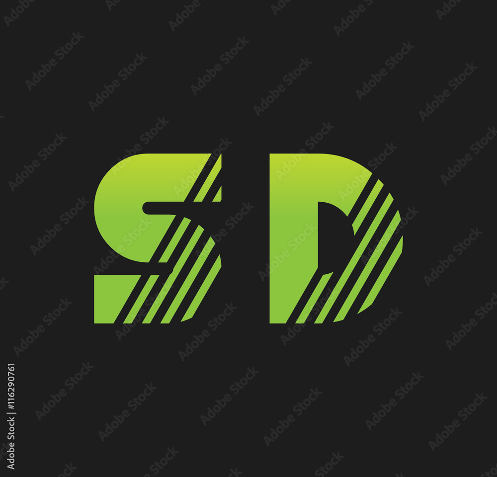 Fototapeta premium sd initial green with strip