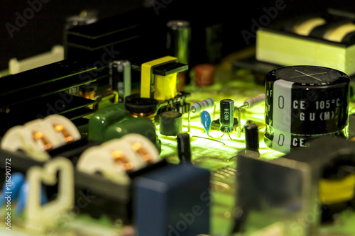 Obraz na płótnie electric power source circuit board, abstract image visual