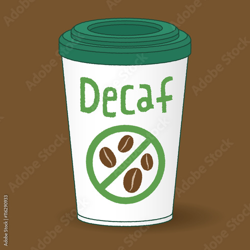 a paper cup of decaf coffee to go