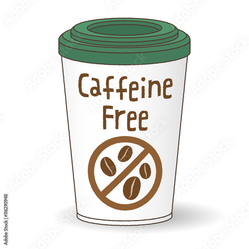 a paper cup of decaf coffee to go