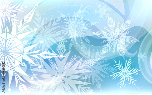 Christmas background light snowflakes © orhideia