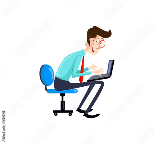 Programmer Geek Vector Illustration