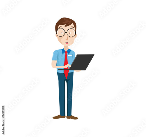 Programmer Geek Vector Illustration