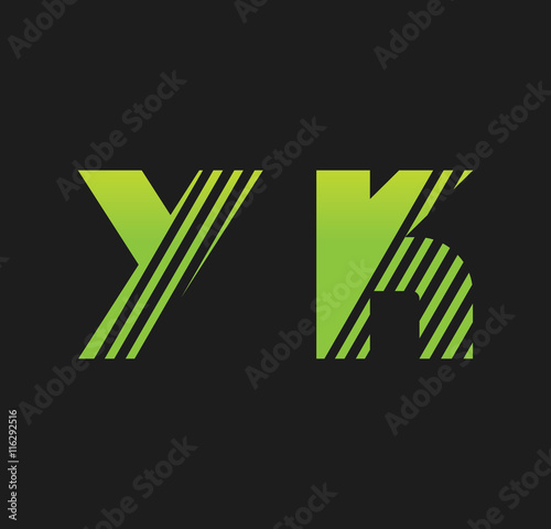 yk initial green with strip