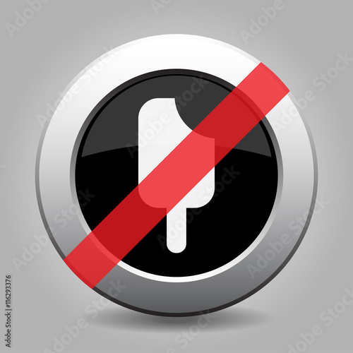 gray chrome button - no stick ice cream