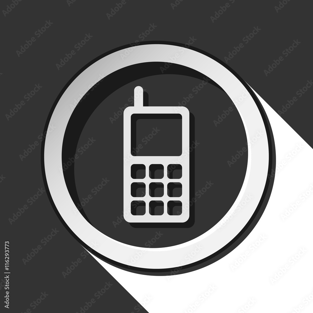 icon - old mobile phone with antenna and shadow icon - old mobile phone with antenna and shadow