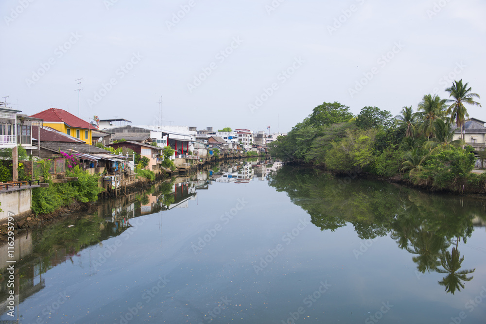 community of Chantaboon waterfront at Chanthaburi Province