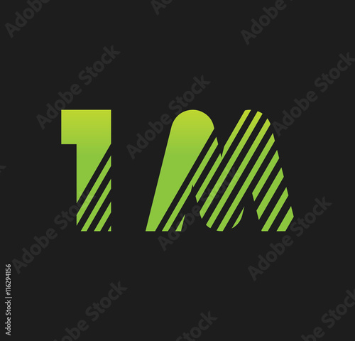 1m initial green with strip