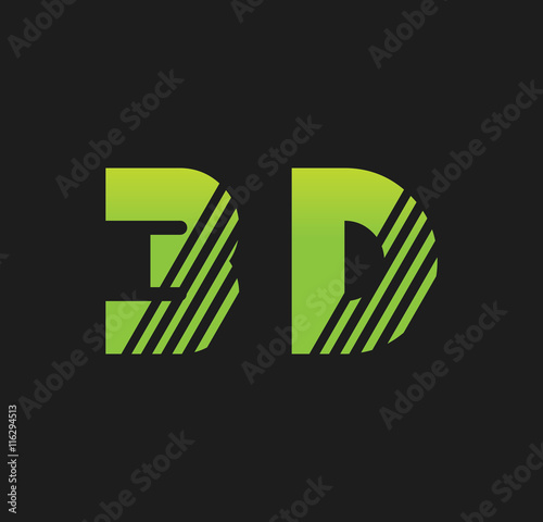 3d initial green with strip