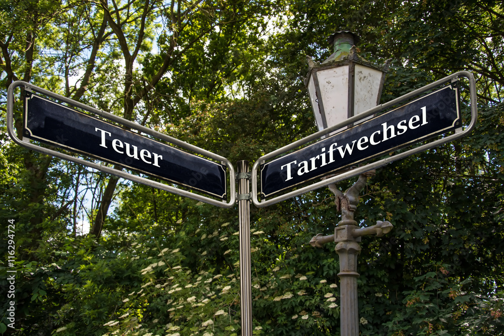 Fototapeta premium Schild 105 - Tarifwechsel