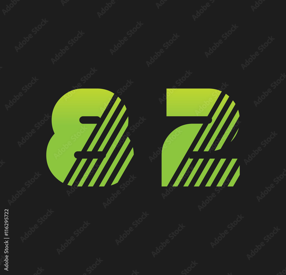 Fototapeta premium 82 initial green with strip