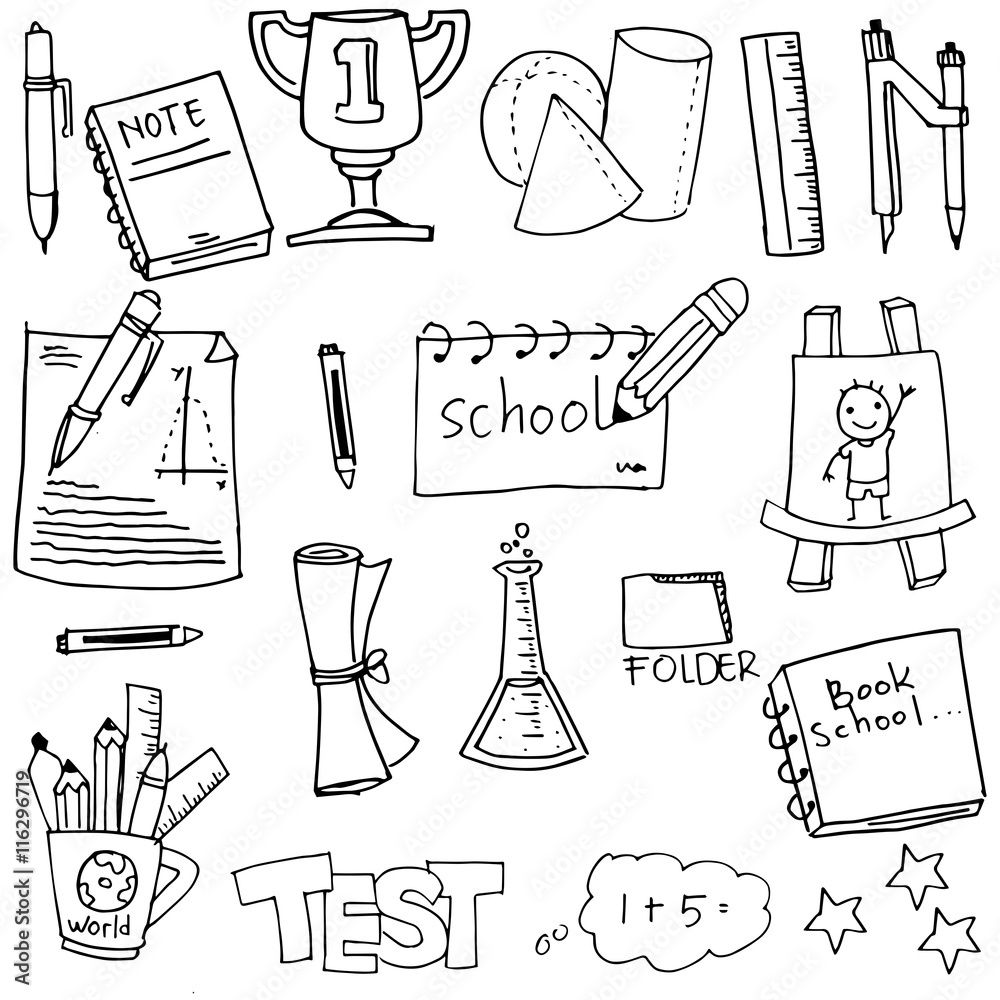 School hand draw doodles design School hand draw doodles design