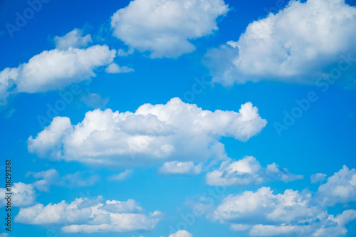 Photography blue sky background with tiny clouds