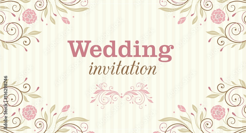 Floral wedding invitation