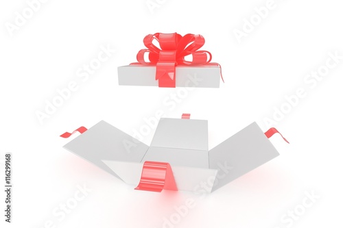 open gift box on white background. 3d rendering.