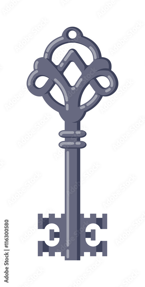 Obraz premium Vintage key vector isolated icon