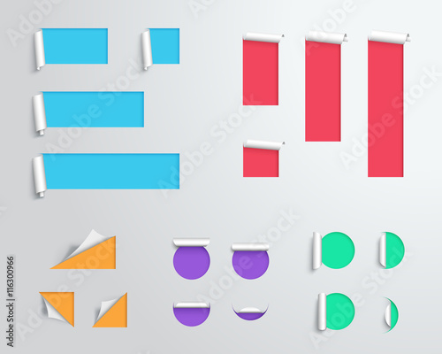 Label Origami Blank Colourful 3d Big Vector Template