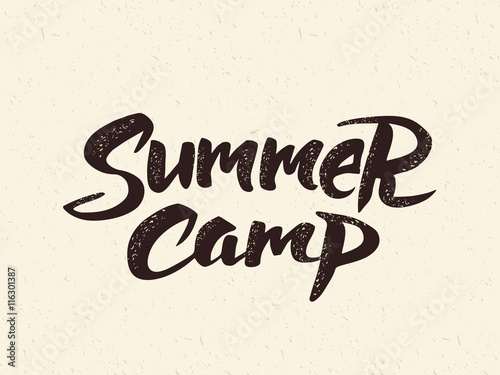 Summer camp hand drawn brush lettering