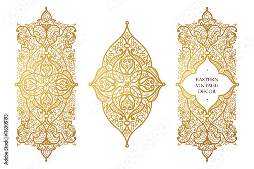 Vector set of illustrations in Eastern style.