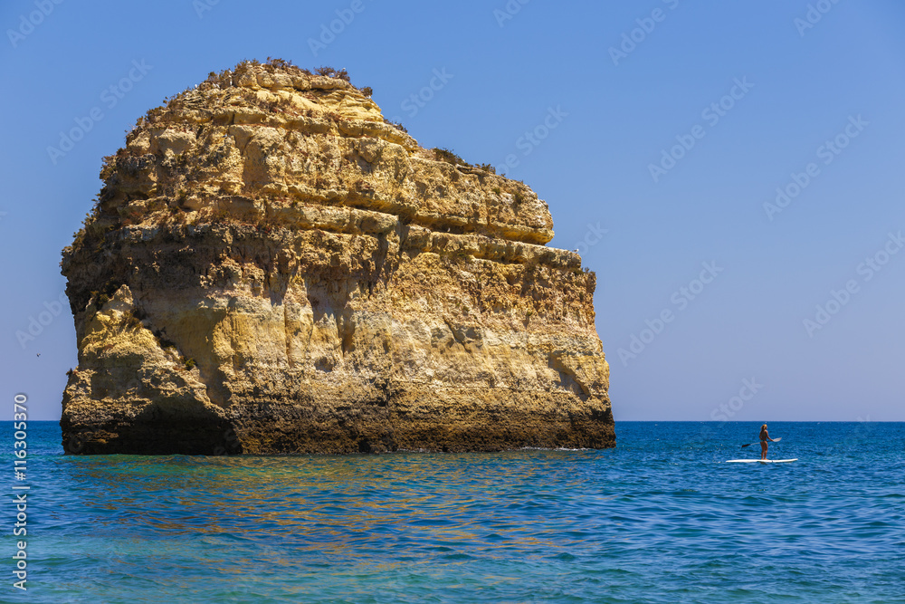 beautiful landscape with rocky ocean shore