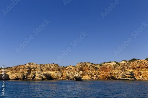 beautiful landscape with rocky ocean shore