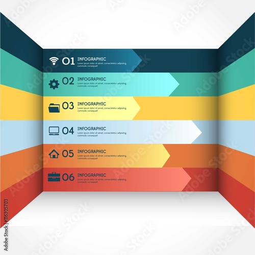 Arrows infogaphic in different colors