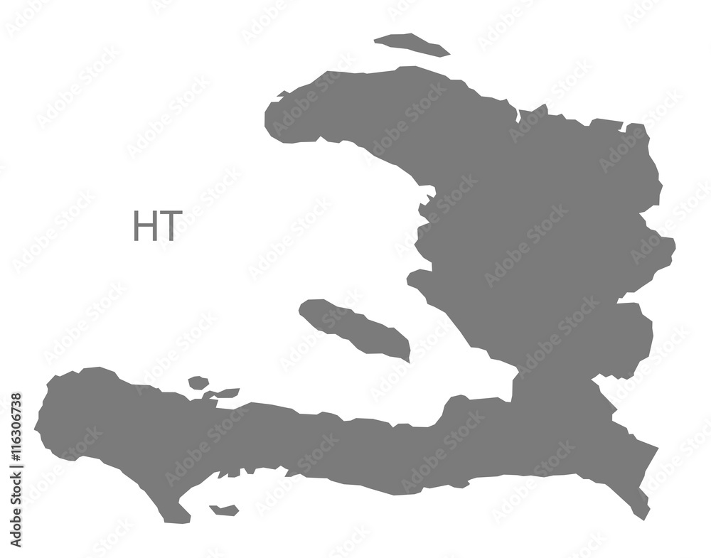 Obraz premium Haiti Map grey