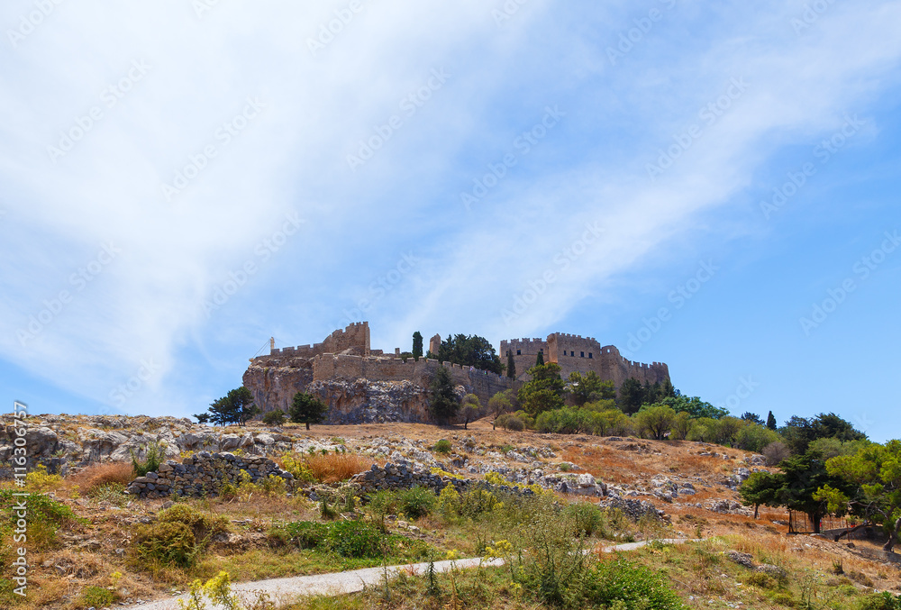 Acropolis of Lindos Rhodes mountain