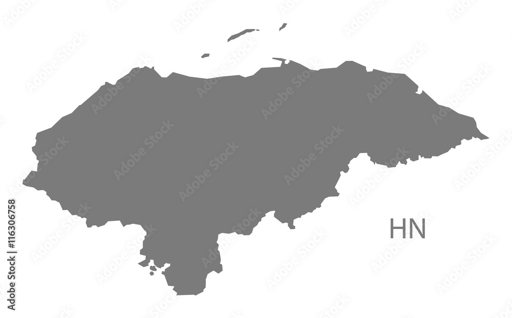 Fototapeta premium Honduras Map grey