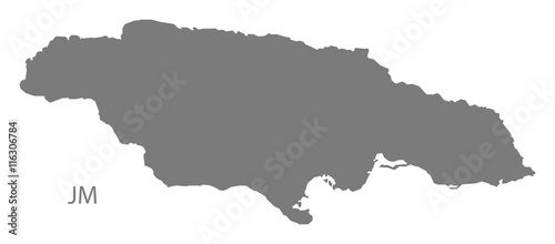 Jamaica Map grey