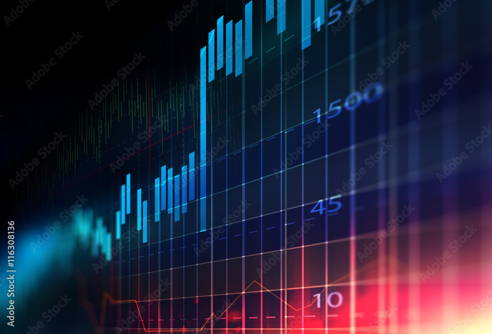 technical financial graph on technology abstract background