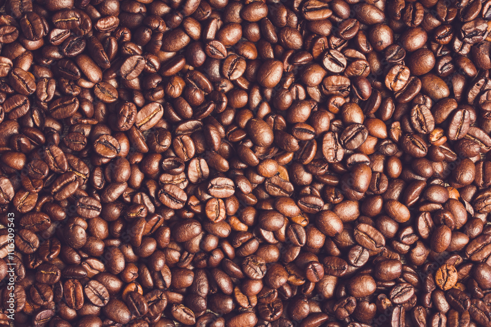 Obraz premium Tło ziaren kawy. Tło fasoli kawy