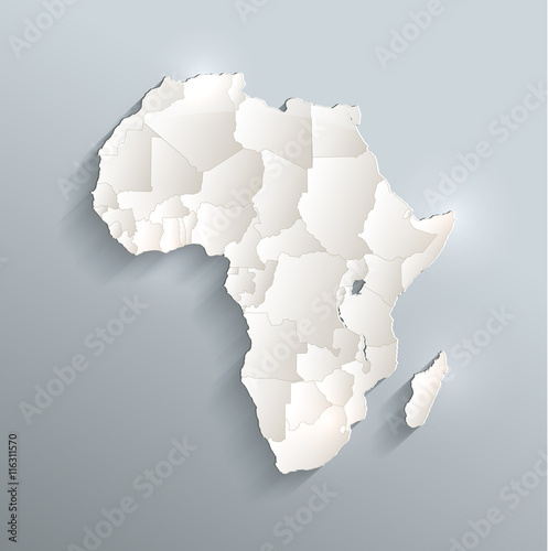 Africa political map 3D vector individual states separate