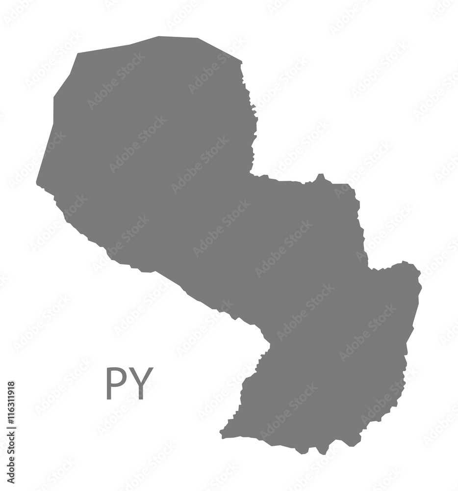 Paraguay Map grey