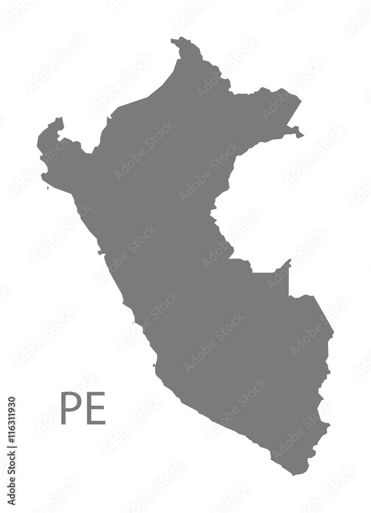 Peru Map grey