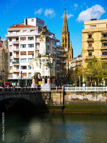 View of Sant Sebastian. Maria Cristina bridge over Urumea