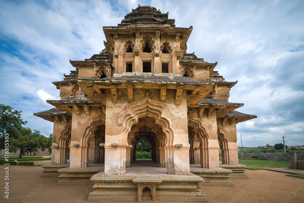 Lotus Mahal pavilion in Royal Center of Hampi, Karnataka, India