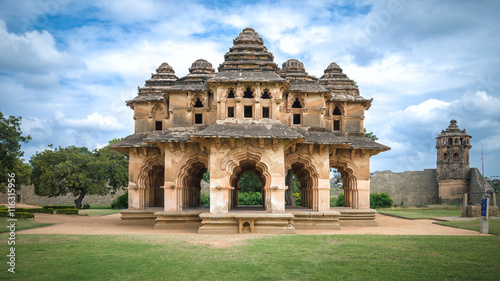 Lotus Mahal pavilion in Royal Center of Hampi, Karnataka, India photo