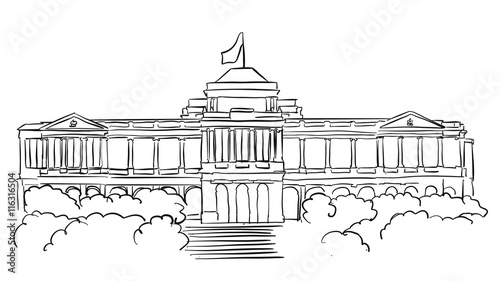 Singapore Istana Presidents residence Sketch photo