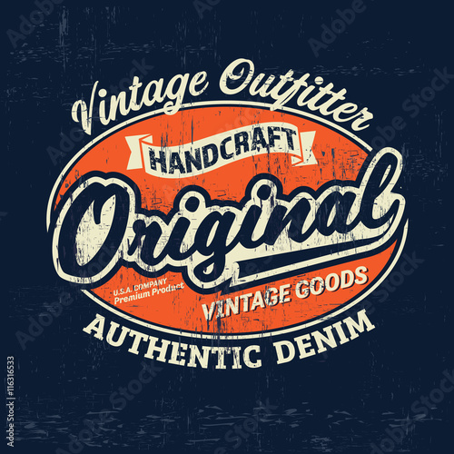 Retro typography vintage artwork outfit brand logo print for tee t-shirt 