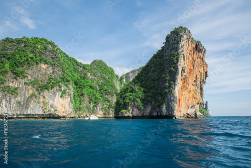 limestone cliffs around sea , Phi-Phi island