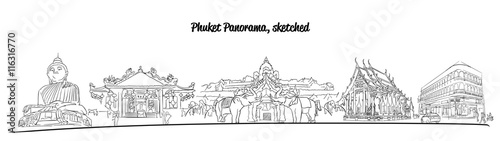 Phuket Thailand Famous Places Banner Panorama
