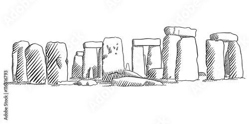 Stonehenge, England Historical Monument Sketch