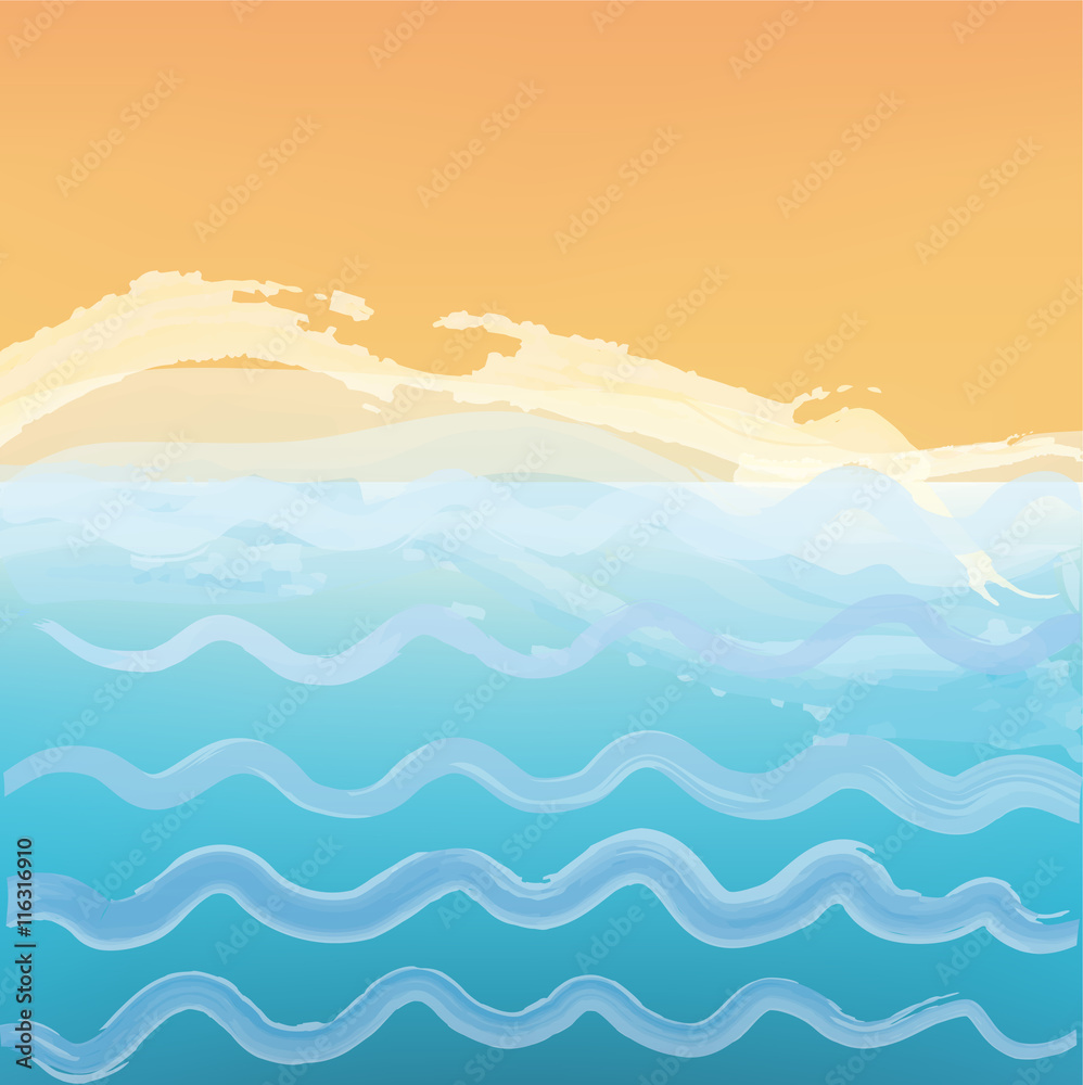 Abstract sea or ocean background with a beach.