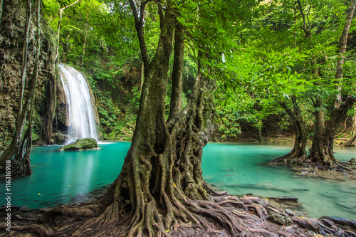 Erawan waterfall in Kanchanaburi, Thailand photo