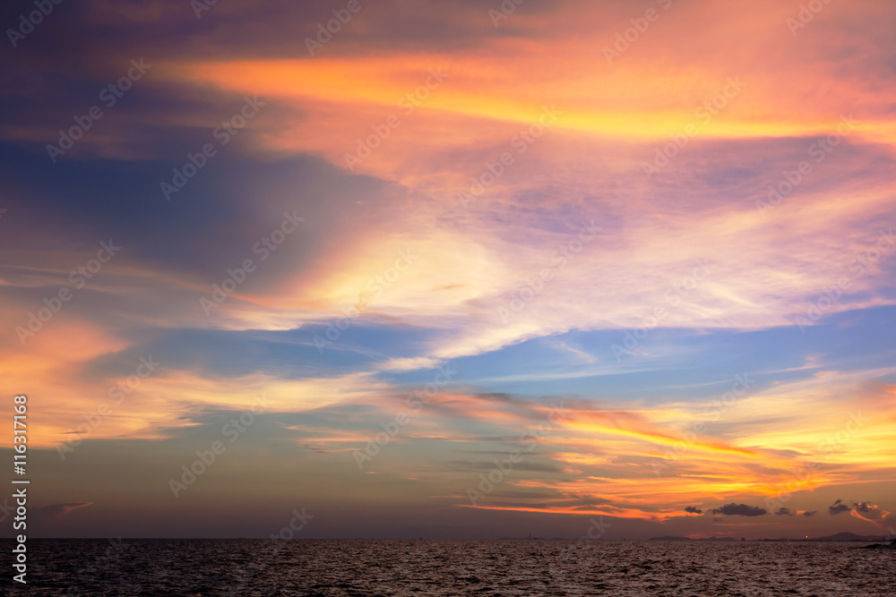 Sunset sky and cloud.
