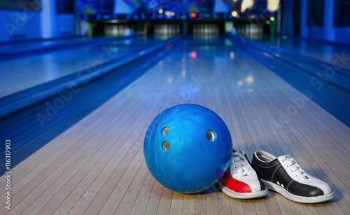 shoes  bowling pin and ball for bowling game